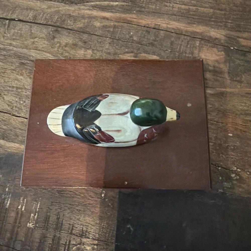 Vintage Albert E. Price Mallard Duck Wood Box Playing Card Holder Trinket Box